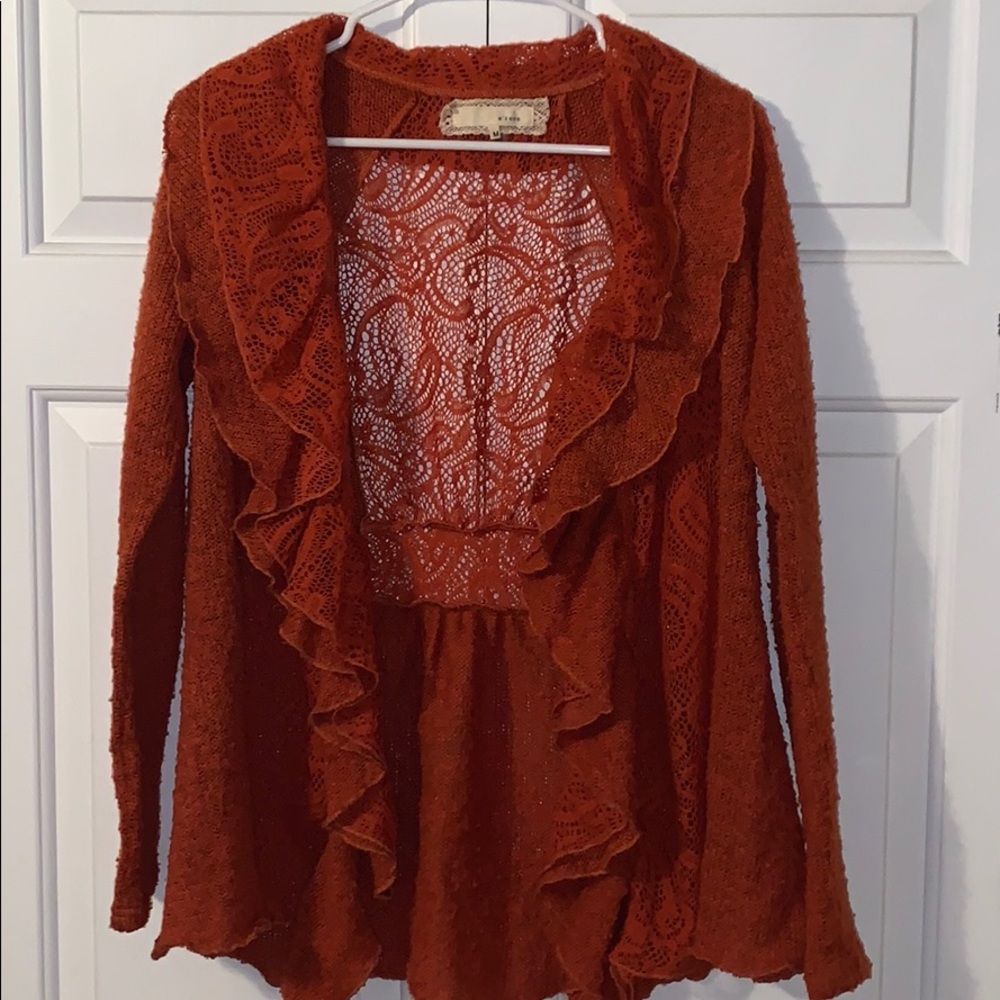 Lace open front cardigan - Areve